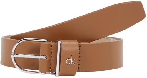 Calvin Klein Damen Ck Metal Loop Round Buckle 2.5 K60K613147 Fester Gürtel, Brown (Nuthatch), 85 von Calvin Klein