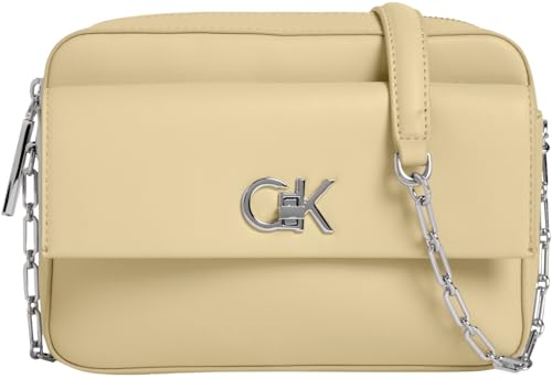 Calvin Klein Damen Crossbody Bag Tasche Re-Lock Pocket mit Drehverschluss, Gelb (Parsnip), Einheitsgröße von Calvin Klein