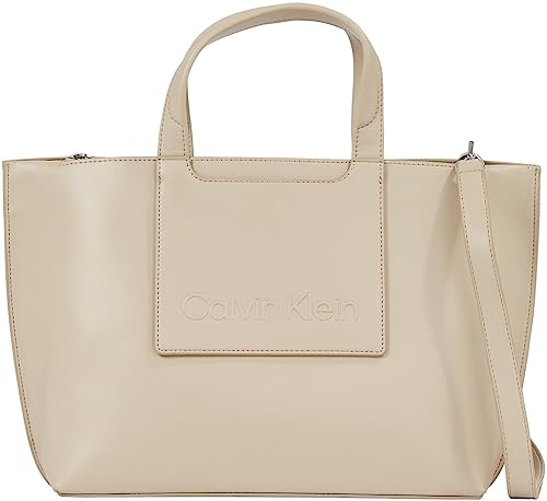 Calvin Klein Damen Tote Bag Tasche Mittelgroß, Elfenbein (Doeskin), Onesize von Calvin Klein