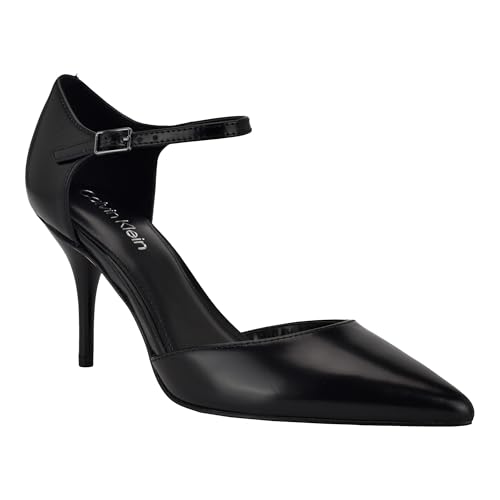 Calvin Klein Damen Crimza Pumps, Schwarzes Leder 001, 41 EU von Calvin Klein
