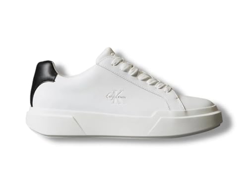 Calvin Klein Damen Cupsole Sneaker Chunky Laceup aus Leder, Weiß (Bright White/Black), 37 von Calvin Klein
