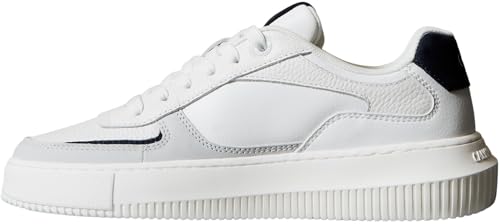 Calvin Klein Damen Cupsole Sneaker Chunky Low Dicke Sohle, Weiß (Bright White/Navy), 42 von Calvin Klein