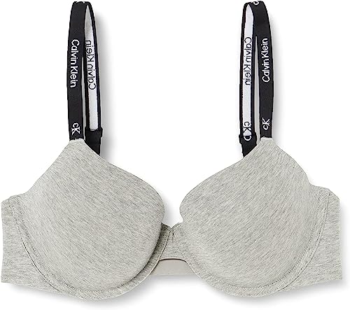 Calvin Klein Damen Demi-Cups BH Lightly Lined Leicht gefüttert, Grau (Grey Heather), 75B (34B) von Calvin Klein
