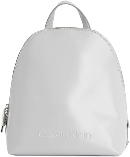 Calvin Klein Damen Rucksack Embossed Round Elegant, Grau (Mirage Gray), Einheitsgröße von Calvin Klein
