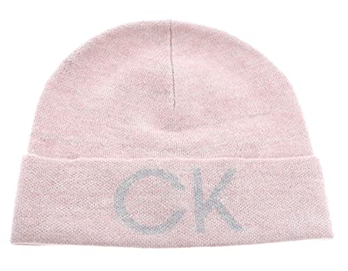 Calvin Klein Damen Elevated Monogram Beanie K60K609972 Gestrickte Mütze, Rosa (Spring Rose), OS von Calvin Klein