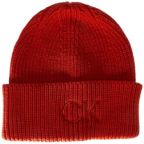 Calvin Klein Damen Essentials Beanie K60K608660 Hüte, Orange (Deep Orange), OS von Calvin Klein Jeans