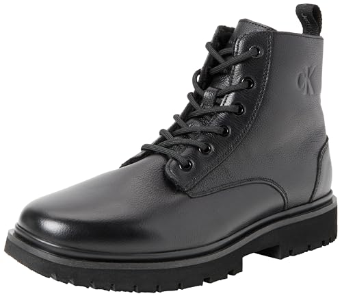 Calvin Klein Damen Eva MID LACE UP Boot LTH WL WN YW0YW01147 Mittelhohe Stiefel, Schwarz (Triple Black), 38 EU von Calvin Klein