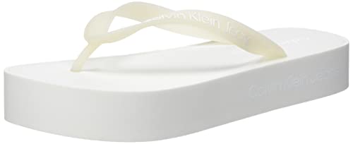 Calvin Klein Jeans Damen Flip Flops Badeschuhe, Weiß (Creamy White/Bright White), 38 von Calvin Klein Jeans