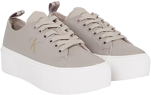 Calvin Klein Jeans Damen Cupsole Sneaker Flatform Low Schuhe, Beige (Porpoise), 39 von Calvin Klein