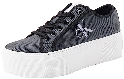 Calvin Klein Jeans Damen Cupsole Sneaker Schuhe, Grau (Black/Lavender Aura), 41 von Calvin Klein Jeans