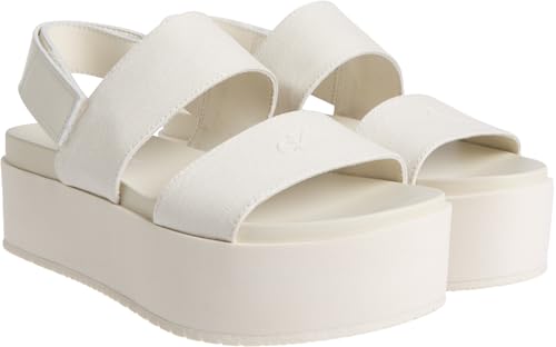 Calvin Klein Damen Flatform Sling In Yw0Yw01788 Flache Sandalen, Beige (Triple Turtle Dove), 39 EU von Calvin Klein
