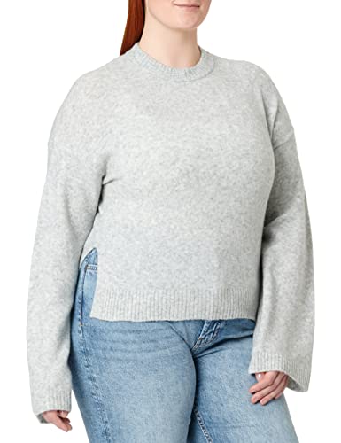 Calvin Klein Jeans Damen Fluffy Wide Open Sleeves Sweater J20J220481 Pullover, Grau (Light Grey Heather), L von Calvin Klein
