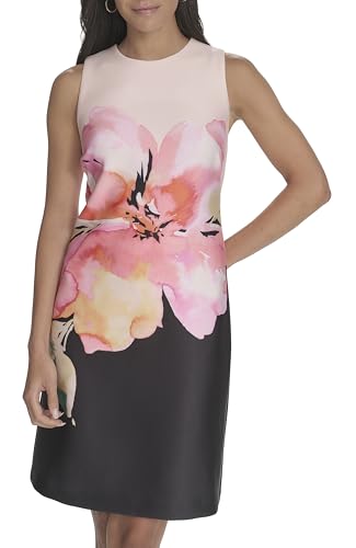 Calvin Klein Damen Floral Scuba Event Party Dress Kleid, Tulip Multi, 40 Calvin Klein Damen Floral Scuba Event Party Dress Kleid, Tulip Multi, 40 von Calvin Klein