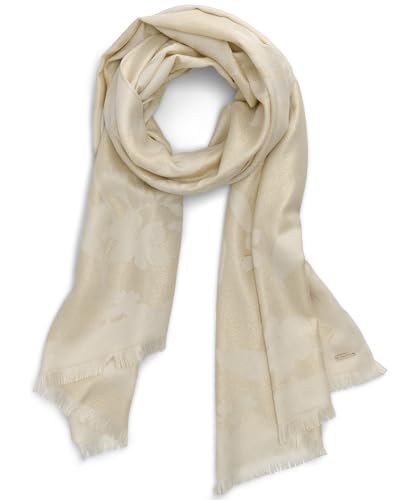 Calvin Klein Damen Floral Vines Lightweight Lurex Scarf Leichter Wickelschal, Eierschale, Einheitsgröße von Calvin Klein