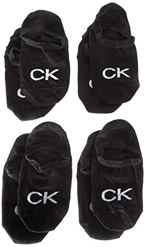 Calvin Klein Damen Footie Logo High Cut Footie 4 Pack Ecom, Schwarz, Einheitsgröße von Calvin Klein