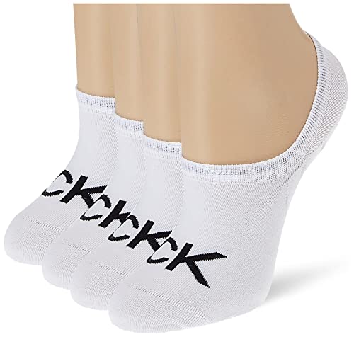 Calvin Klein Damen Footie Logo High Cut Footie 4 Pack Ecom, Weiß, Einheitsgröße von Calvin Klein