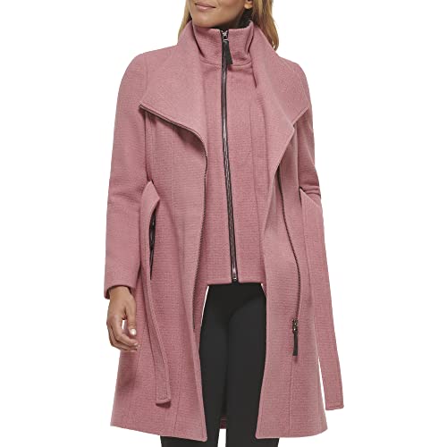 Calvin Klein Damen Full-Length Zip-up Wool Coat Wollmantel, Abgewinkelte Rose, XXS von Calvin Klein