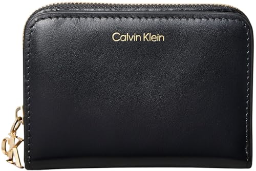Calvin Klein Damen Geldbörse Medium Flap Zip Around Klein, Schwarz (Black), Einheitsgröße von Calvin Klein