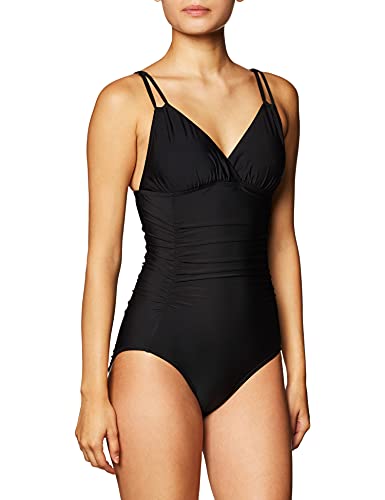 Calvin Klein Damen Geraffter abnehmbaren Cups Einteiliger Badeanzug, schwarz, 40 von Calvin Klein