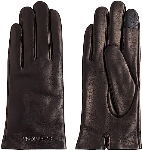 Calvin Klein Damen Handschuhe Leather Lederhandschuhe, Schwarz (Ck Black), S-M von Calvin Klein Jeans