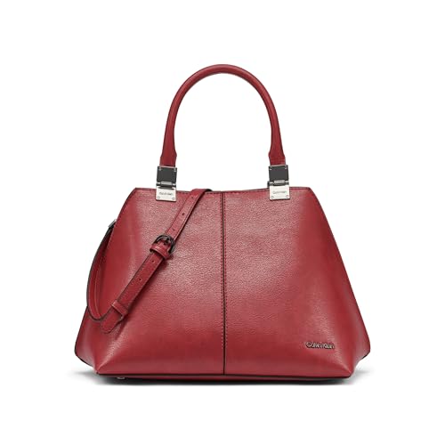 Calvin Klein Damen Granite Geometric Satchel - 2 in 1, Cranberry, Einheitsgröße von Calvin Klein