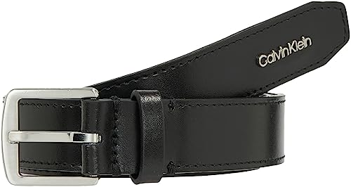 Calvin Klein Damen Gürtel 2,5 cm Ledergürtel, Schwarz (Ck Black), 80 von Calvin Klein