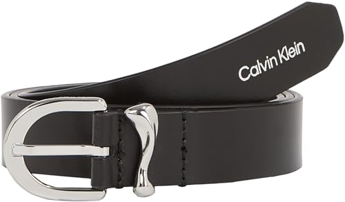 Calvin Klein Damen Gürtel Ck Must Organic Loop Belt 25mm Ledergürtel, Schwarz (Ck Black), 75 von Calvin Klein