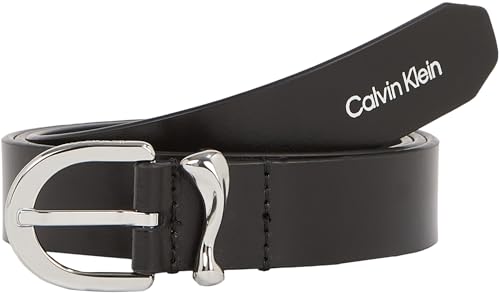 Calvin Klein Damen Gürtel Ck Must Organic Loop Belt 25mm Ledergürtel, Schwarz (Ck Black), 90 von Calvin Klein