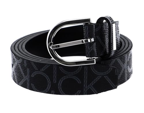 Calvin Klein Damen Gürtel Ck Must Round Belt 2.5 cm Mono Kunstledergürtel, Schwarz (Black Mono), 90 cm von Calvin Klein