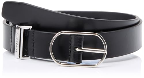 Calvin Klein Damen Gürtel Metal Loops Belt aus Leder, Schwarz (Ck Black), 70 cm von Calvin Klein
