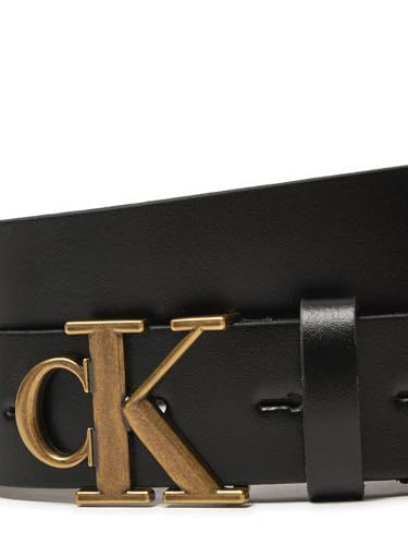 Calvin Klein Damen Gürtel Mono Plaque Belt 30mm aus Leder, Schwarz (Black), 120 cm von Calvin Klein