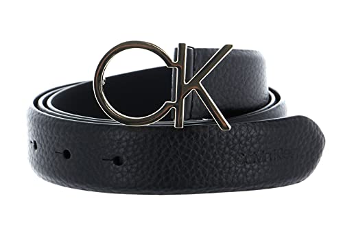 Calvin Klein Damen Gürtel Re-Lock Ck Logo Belt 3.0 cm Ledergürtel, Schwarz (Ck Black), 125 cm von Calvin Klein