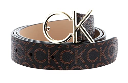 Calvin Klein Damen Gürtel Re-Lock Ck Logo Belt 3.0 cm Mono Kunstledergürtel, Braun (Brown Mono), 110 cm von Calvin Klein