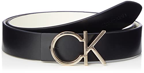Calvin Klein Damen RE-Lock CK REV Belt 30MM K60K610156 Gürtel, Schwarz (Black/Ecru), 135 von Calvin Klein Jeans