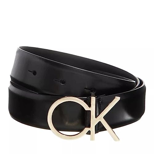 Calvin Klein Damen Gürtel Re-Lock Logo Belt 3,0 cm Ledergürtel, Schwarz (Ck Black), 125 von Calvin Klein Jeans