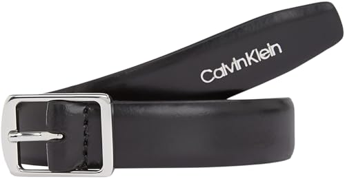 Calvin Klein Damen Gürtel Slim Square Buckle Belt 2.0 aus Leder, Schwarz (Ck Black), 100 cm von Calvin Klein