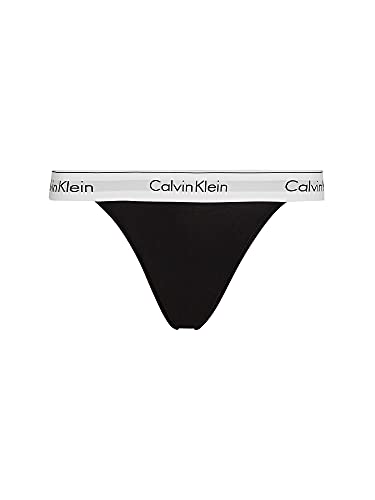 Calvin Klein Damen Tanga High Leg mit Stretch, Schwarz (Black), L von Calvin Klein