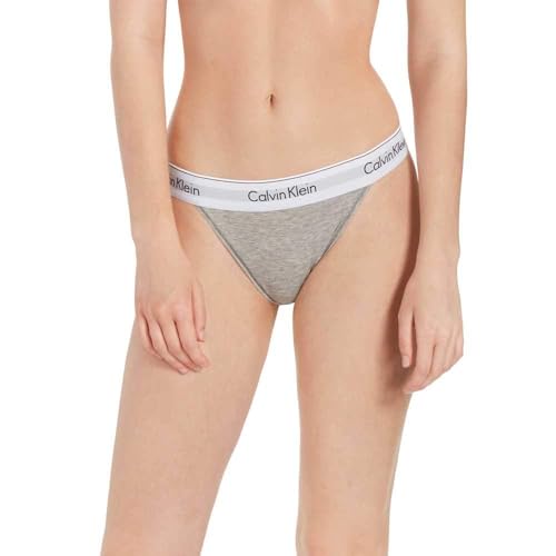 Calvin Klein Damen Tanga High Leg mit Stretch, Grau (Grey Heather), XS von Calvin Klein