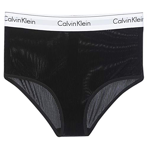 Calvin Klein Damen HIGH Waist Hipster Tanga, Schwarz (Black 001), 40 (Herstellergröße:L) von Calvin Klein