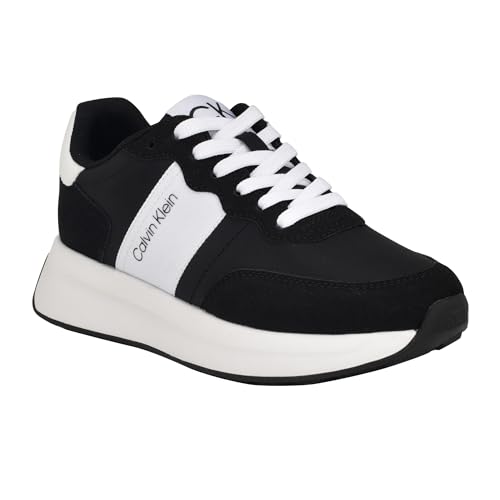 Calvin Klein Damen Hallie Sneaker, Schwarz 001, 37.5 EU von Calvin Klein