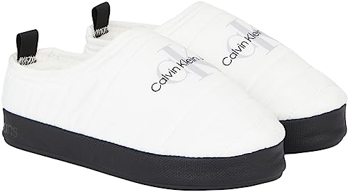 Calvin Klein Jeans Damen Hausschuhe Slipper Warm, Weiß (Bright White/Black), 37 von Calvin Klein Jeans