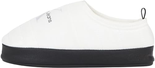 Calvin Klein Jeans Damen Home Slipper Mono Wn Hausschuhe, Helles Weiß, Schwarz, 38 EU von Calvin Klein Jeans