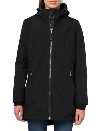 Calvin Klein Damen Hooded Zip Front Long Sleeve Puffer Jacke, Schwarz, M von Calvin Klein
