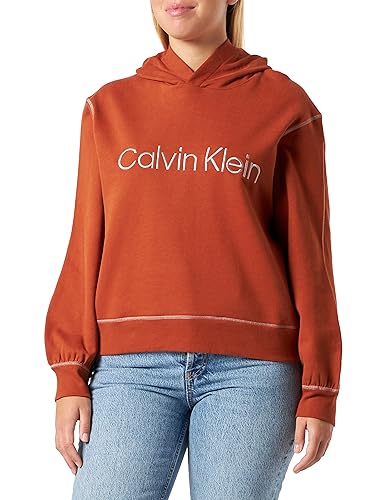 Calvin Klein Damen Hoodie 000QS7040E Pullover, Orange (Ginger Bread/Copper Coin Stitching), S von Calvin Klein