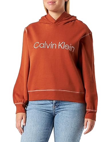 Calvin Klein Damen Hoodie 000QS7040E Pullover, Orange (Ginger Bread/Copper Coin Stitching), M von Calvin Klein
