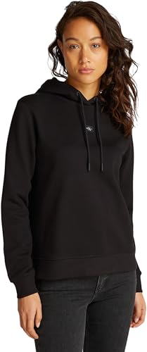 Calvin Klein Damen Hoodie Woven Regular mit Kapuze, Schwarz (Ck Black), 3XL von Calvin Klein