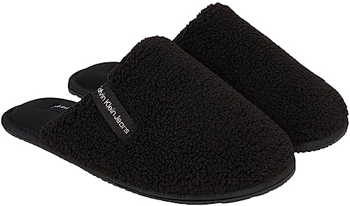 Calvin Klein Jeans Damen Hausschuhe Hotel Slipper Surfaces Warm, Schwarz (Black/Dew Logo), 38 von Calvin Klein