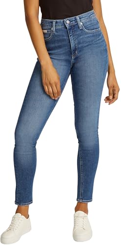 Calvin Klein Damen Jeans Hose High Rise Skinny Fit, Blau (Denim Dark), 32W/28L von Calvin Klein