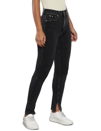 Calvin Klein Jeans Damen Jeans High Rise Skinny Fit, Schwarz (Denim Black), 24W / 30L von Calvin Klein