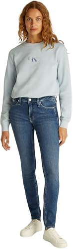 Calvin Klein Damen Jeans Hose Mid Rise Skinny Fit, Blau (Denim Medium), 32W/26L von Calvin Klein